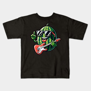 Melon Playing Guitar Kids T-Shirt